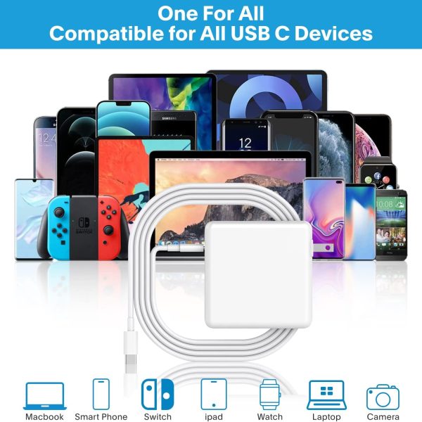 100W USB-C Fast Charger Compact Includes 5ft USB-C to USB-C Cable | For MacBook, Samsung, iPad & More