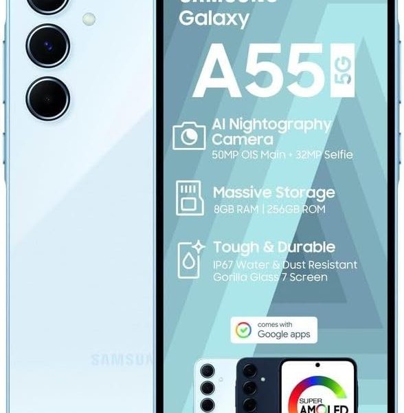 Samsung Galaxy A55 256GB 5G Dual Sim Smartphone, Blue