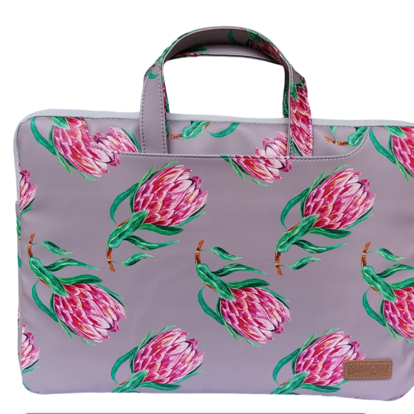 Floral Printed Executive Laptop Bag - Grey