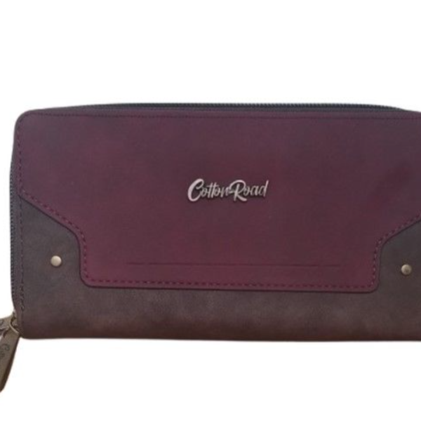 Cotton Road Double Zip Wallet -All Colours Available