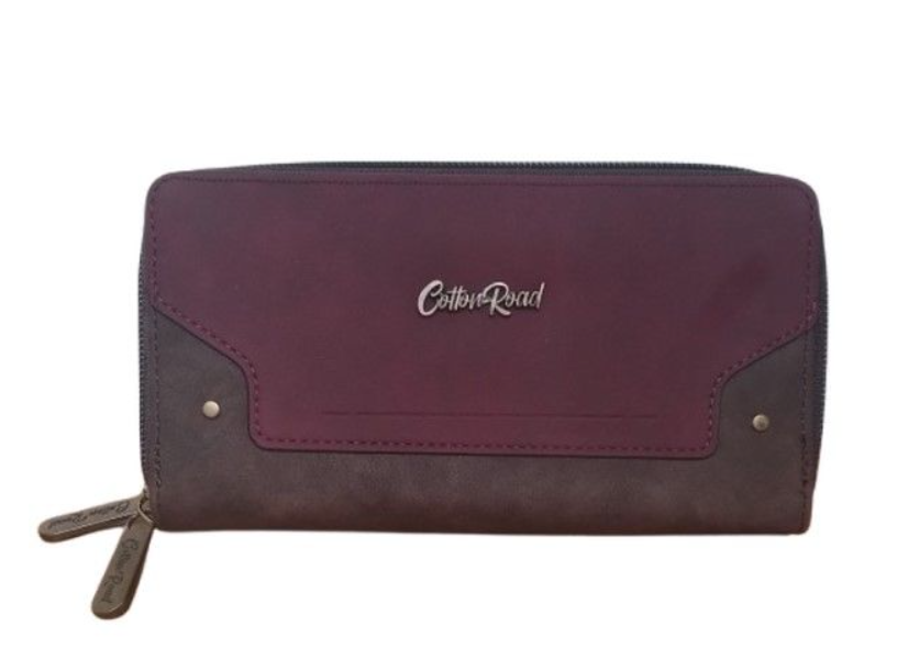 Cotton Road Double Zip Wallet -All Colours Available