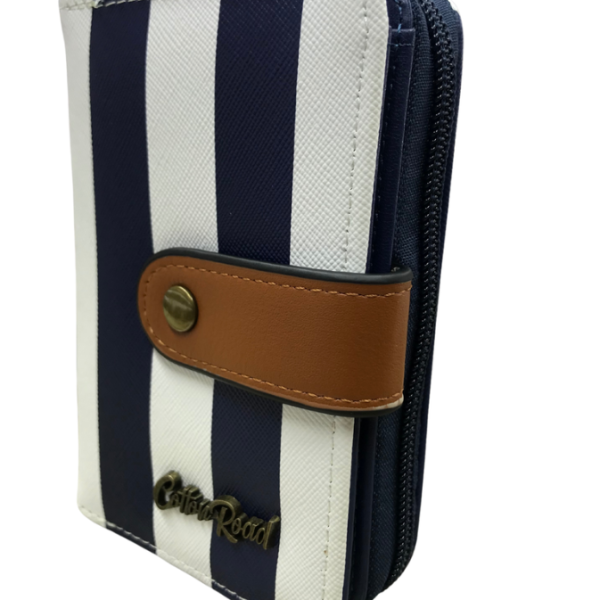 Cotton Road Striped Purse with Button
